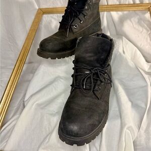 Black Leather Women Boots